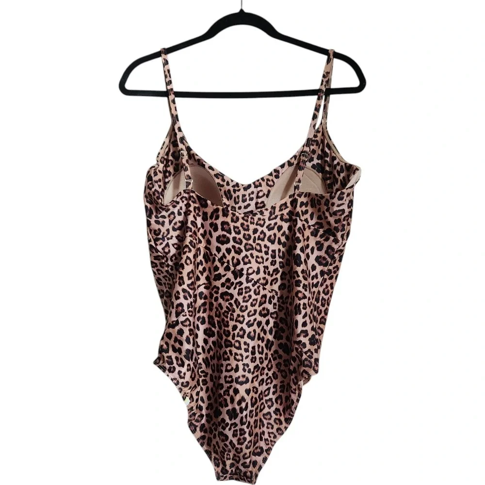 Summersalt‎  One Piece Swimsuit Women's 16 Marina Leopard Print Brown Black